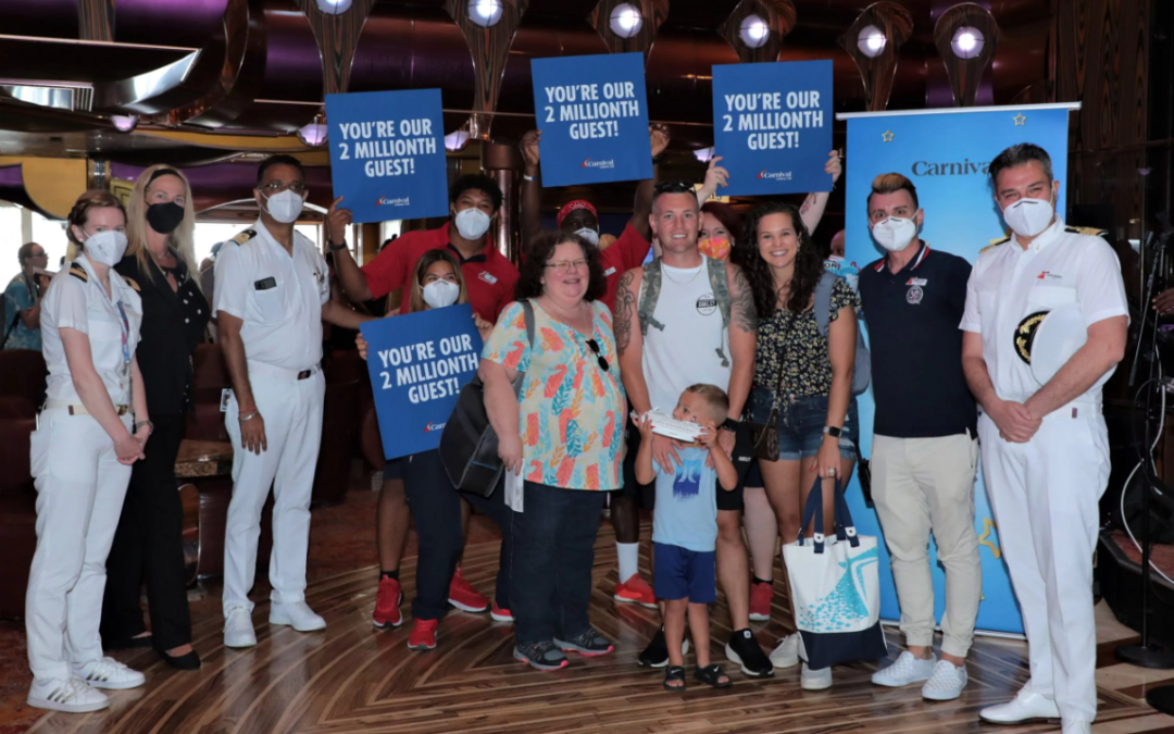 Carnival Cruise Line verwelkomt twee miljoen gasten sinds herstart