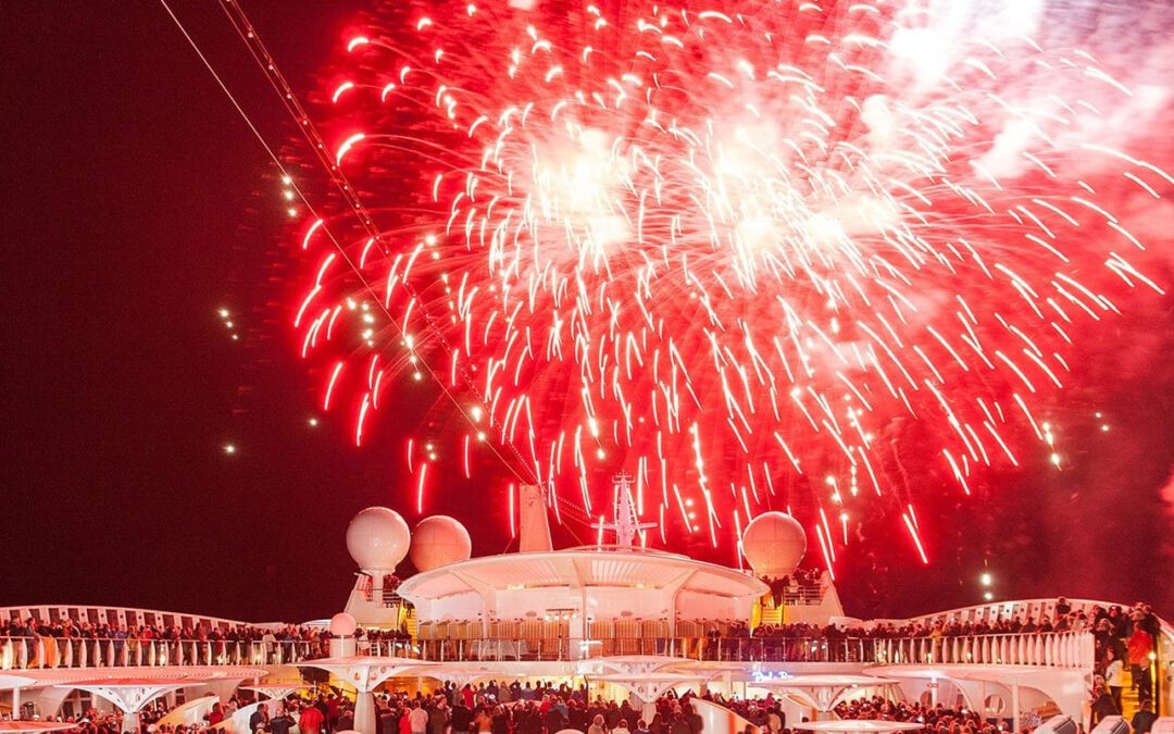 7 cruiseschepen bij eindejaarsvuurwerk op Madeira